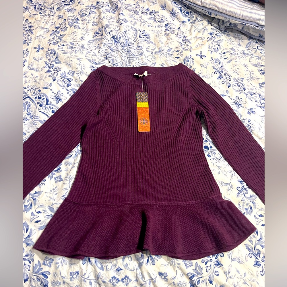 Peplum waist sweater